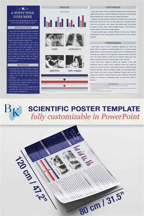 Scientific Poster Template Blue Ribbon Design