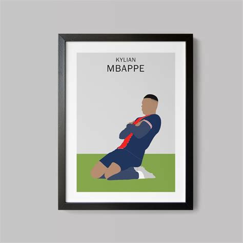 Kylian Mbappe Print Soccer Wall Art Kylian Mbappe Poster Mbappe