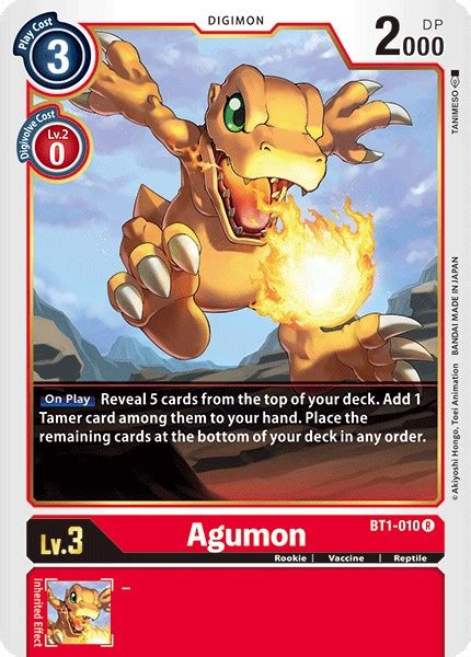 Agumon Bt Release Special Booster Digimon Card Game