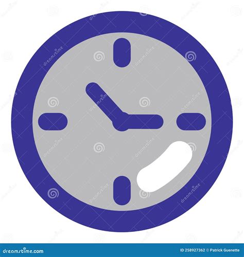 Old Blue Wall Clock Icon Stock Vector Illustration Of Arrow