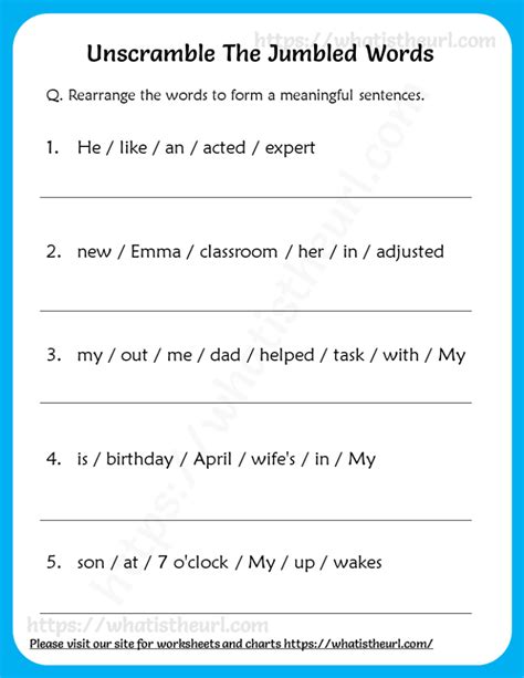 Unscramble The Jumbled Words Worksheets Rearrange The Jumbled Words