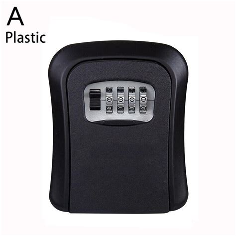 Security Key Lock Box Wall Mount 4 Digits Combination Lockbox Outside Waterproof Outdoor Key