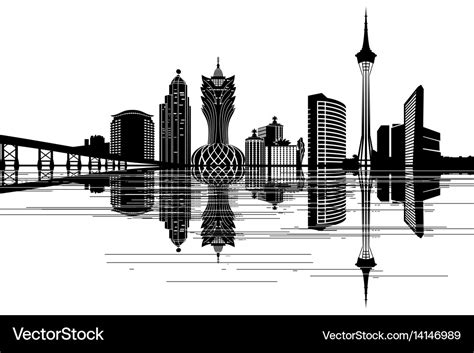 Macau skyline Royalty Free Vector Image - VectorStock