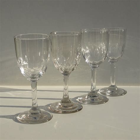 Set Of Four Hand Blown Antique Drinking Glasses Sherry