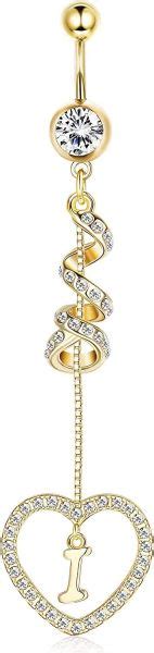 Dropship G Belly Button Rings Dangle With Initials For Women Girls