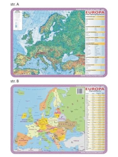 Europa Mapa Cienna Polityczna I Fizyczna Eko Graf