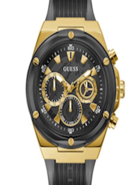 Buy Guess Men Stainless Steel Dial And Silicon Textured Straps Analogue