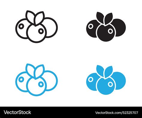 Cranberry Icon Black And White Outline Sign Vector Image