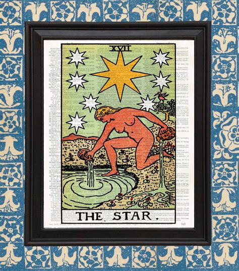 The Star Tarot Card Art Print Couples T Tarot Reading Alchemy Magic Rider Waite Deck