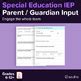 Parent Guardian IEP Input Form By Azulita TPT