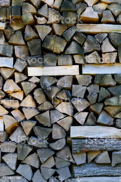 Stacked Firewood Background On Full Frame Stock Photo Download Image