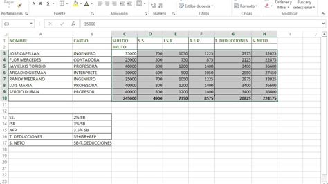 Como Se Hace Nomina En Excel Mide