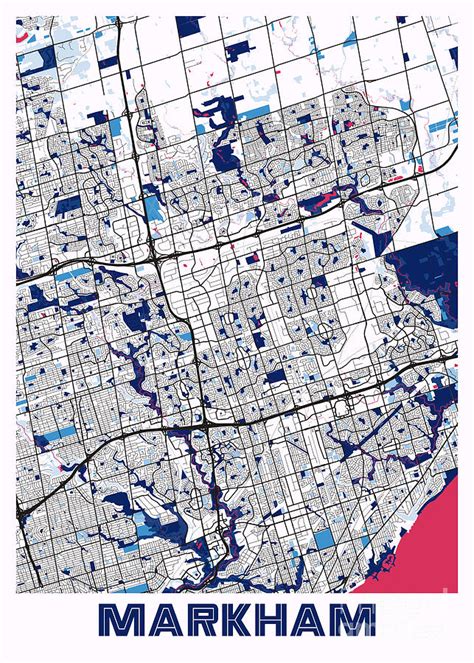 Markham Canada Milktea City Map Digital Art By Tien Stencil Pixels