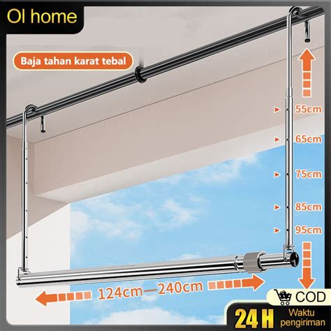 Jual Olhome Jemuran Portable Lipat Dinding Stainless Steel Balkon