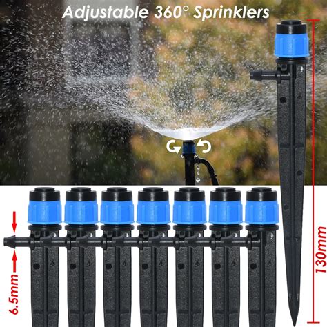 KSL01 KIT020 50PCS goutteurs irrigation réglables de 13cm 90 180 360