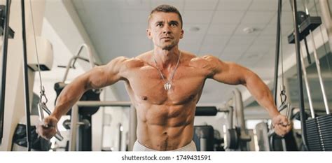Muscular Athlete Bodybuilder Naked Torso Posing Stock Photo Shutterstock