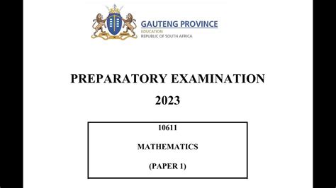 Question 1 Solve For X Mathematics Paper 1 Gauteng 2023 Preparatory