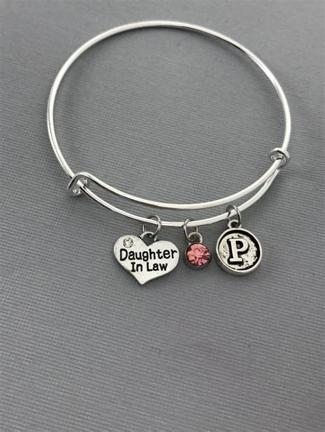 Daughter in Law Daughter in Law Gifts Birthday Gift Family Jewelry Charm Bracelet Personalized ...