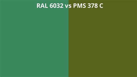 Ral 6032 Vs Pms 378 C Ral Colour Chart Uk