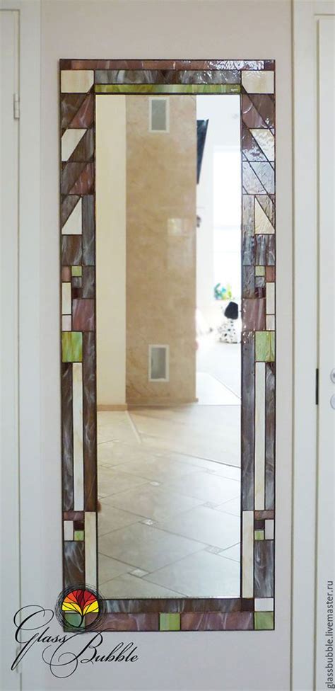 Зеркала ручной работы. Витражные настенные зеркала. Геометрический ...