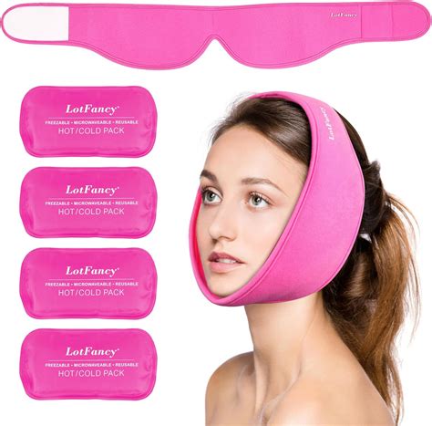 Amazon LotFancy Face Ice Pack Wrap With Reusable Hot Cold Therapy Gel Packs Pain Relief
