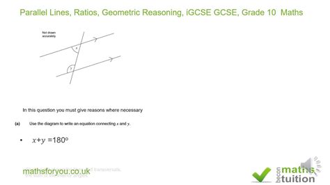 Parallel Lines Ratios Geometric Reasoning Igcse Gcse Grade 10 Maths Youtube