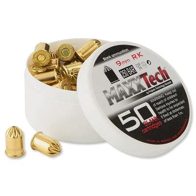 Walther 9mm R.K. (revolver) Blank Rounds, 50 Count