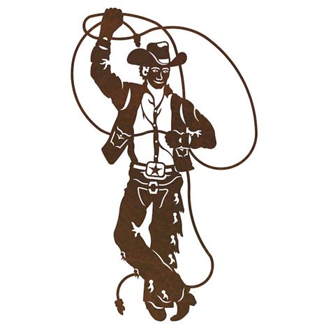 Roping Cowboy Metal Wall Art