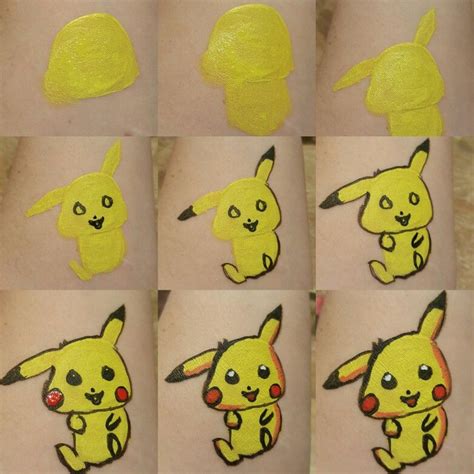 Facepainting Armpainting Step By Step Pikachu By Dani Lle Pikachu