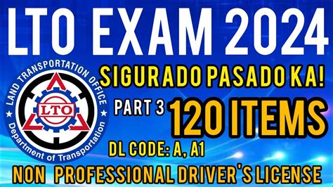 Lto Non Professional Exam Reviewer Part Code A A Tagalog