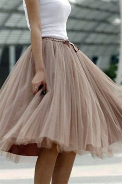 Nude Knee Length Quality Tulle Jupe En Fine Matte Tulle Etsy