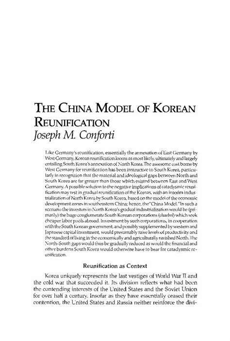 Pdf The China Model Of Korean Reunification Dokumentips