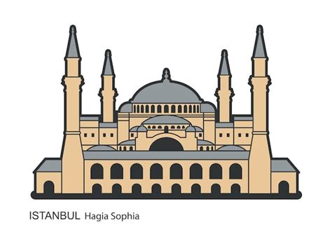 Hagia sophia en estambul turquía ilustración vectorial Vector Premium