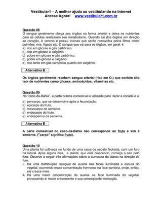 Exercicios Biologia I PDF