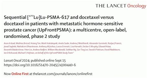 Esmo 2024 Upfrontpsma A Randomized Phase Ii Study Of Sequential