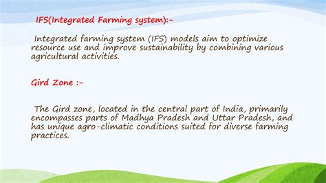 Ifs Model Of Grid Zone Integrated Farming System Pptx Ppt