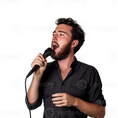 Ai Generated Guy Sings Karaoke On Transparent Background 42152888 Png