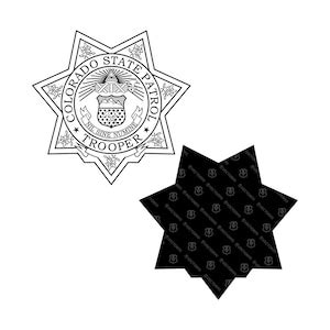 Colorado Trooper Badge SVG, State Highway Patrol Star Shield Vector ...