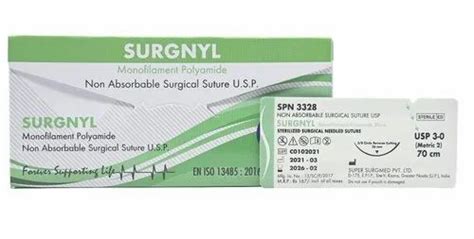 Black Spn Monofilament Polyamide Non Absorbable Surgical Suture