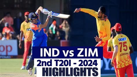 India Vs Zimbabwe T Match Highlights Ind Vs Zim Nd T Match Full