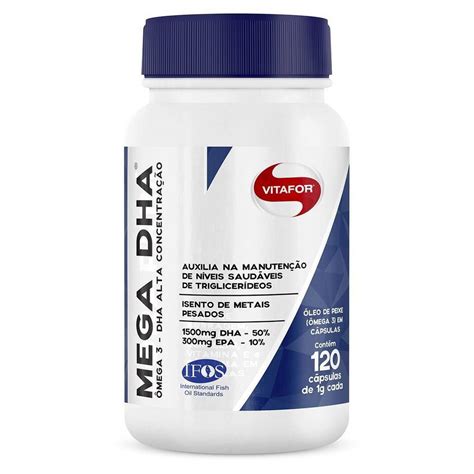 Mega DHA 1500 EPA 300 120 Cápsulas Soft Gel de 1000mg Vitafor