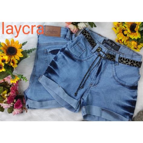 Short Jeans Hot Pants Laycra Cinto Shopee Brasil