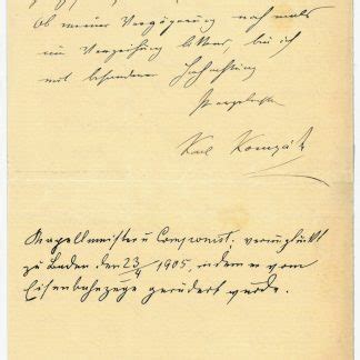 Komz K Karl Eigenh Brief Mit U Antiquariat Inlibris Gilhofer