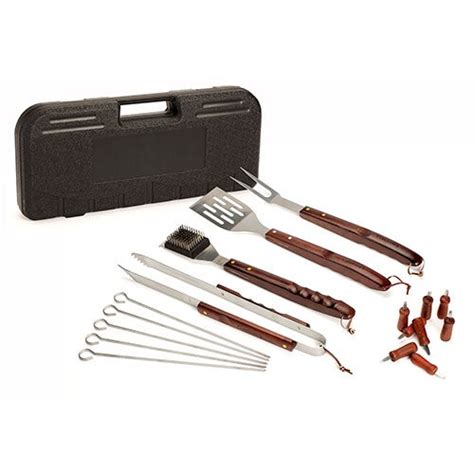 18pc Wood Handle Grill Utensil Set Power Sales