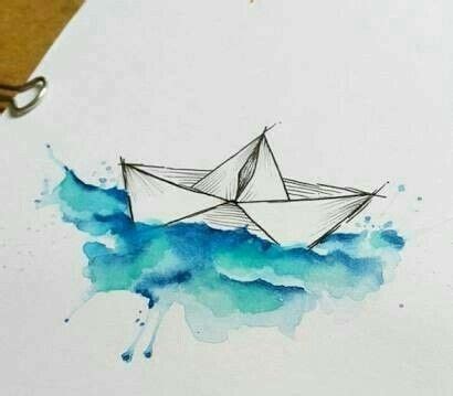 Pin By Latha Packirisamy On Arts Watercolor Water Watercolor Paper Boat