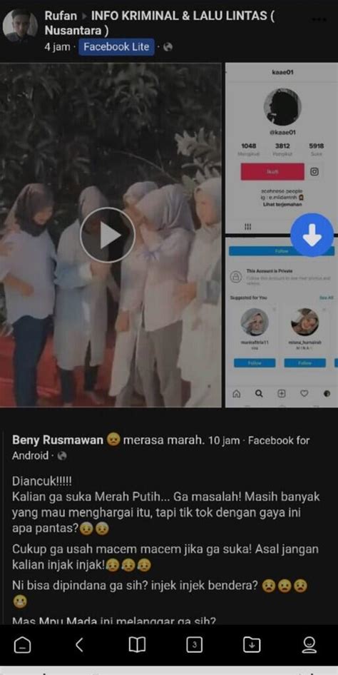 Viral Wanita Cantik Berjilbab Main Tiktok Injak Bendera Merah Putih