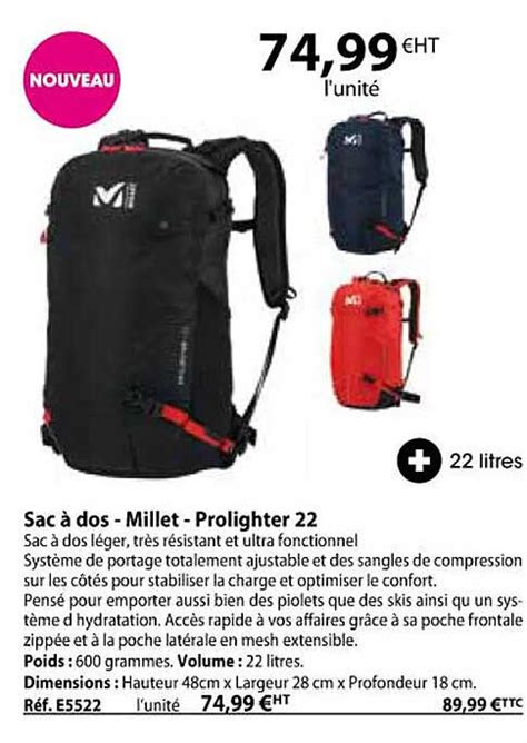 Promo Sac à Dos Millet Prolighter 22 chez Casal Sport iCatalogue fr