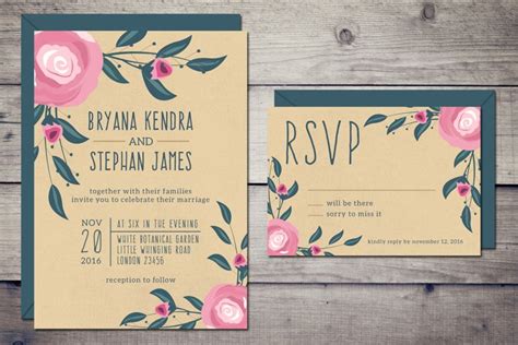 Boho Wedding Invitation And Rsvp