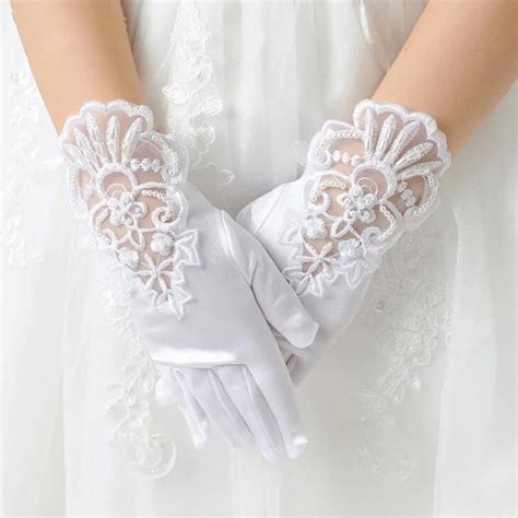 White Satin Gloves Formal White Gloves Gloves For Girls Etsy