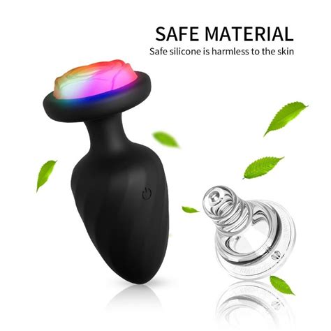 Hot Sale Colorful Breathable Led Light Wireless Remote Control Anal Plug Vibrator Sex Toy Women